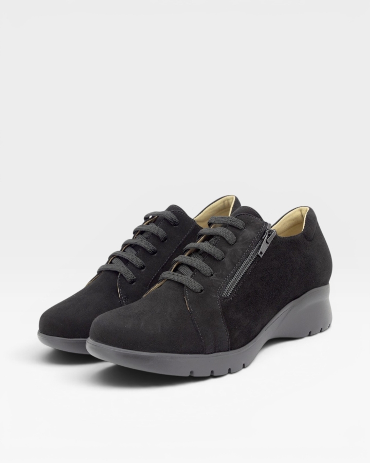 Zapato Cordón Ante Negro 255855