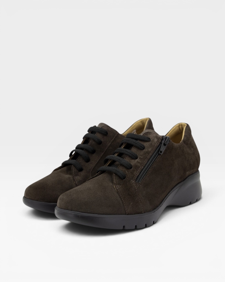 Zapato Cordón Ante Caoba 255855